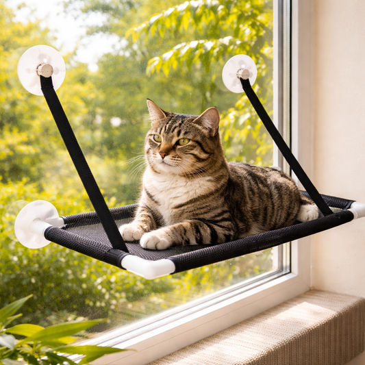 Window Cat Hammock Bed – Cozy Hanging Perch for Indoor Cats